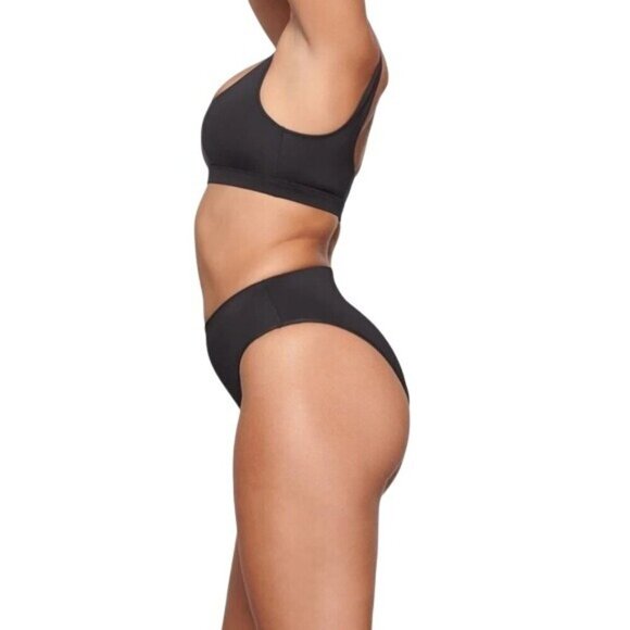 Skims Small Swim Scoop Tank Bikini Top Onyx Black NWT Beach Vacation Swimwear - Picture 5 of 6